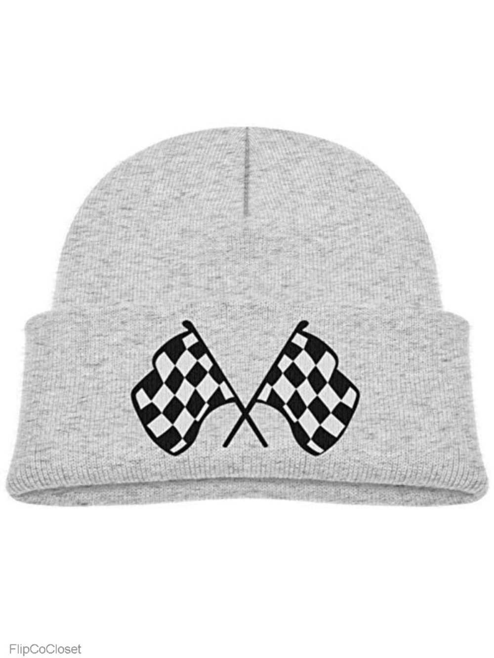 Newborn Beanie Hat 0-12 Months Cotton Spandex Checkered Flag Baby Cap